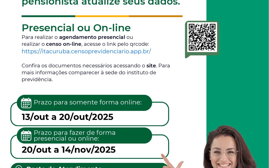 Atenção, segurado! Mantenha seus dados atualizados participando do Censo Previdenciário de 2025.